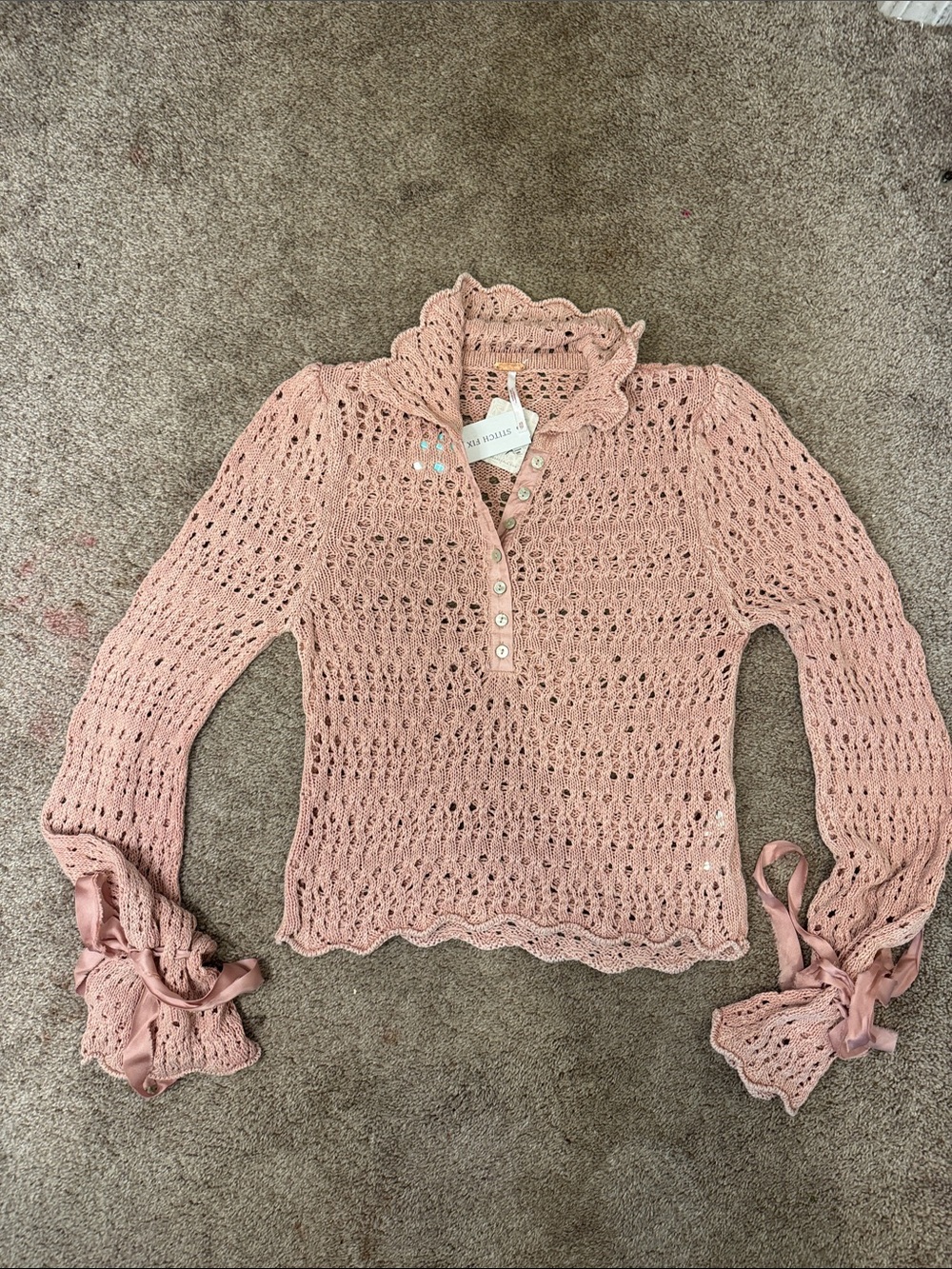 NWT Free People Pointelle Pullover